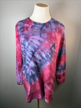 Tie-Dye Crewneck Sweatshirt - Pink & Blue
